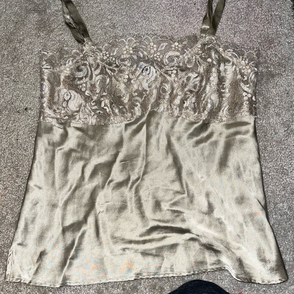 Anne Klein Satin Lace Camisole in Cream